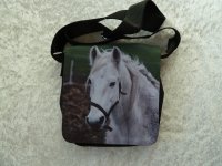 Kleine Tasche Weisses Pferd 18x20cm