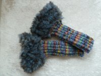 Stulpen blau gemustert